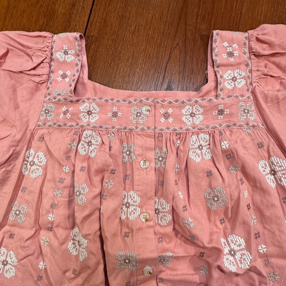 Torrid Linen Eyelet Tunic Embroidered Size XL Square Neck Flutter Boho Hippie - Picture 3 of 15